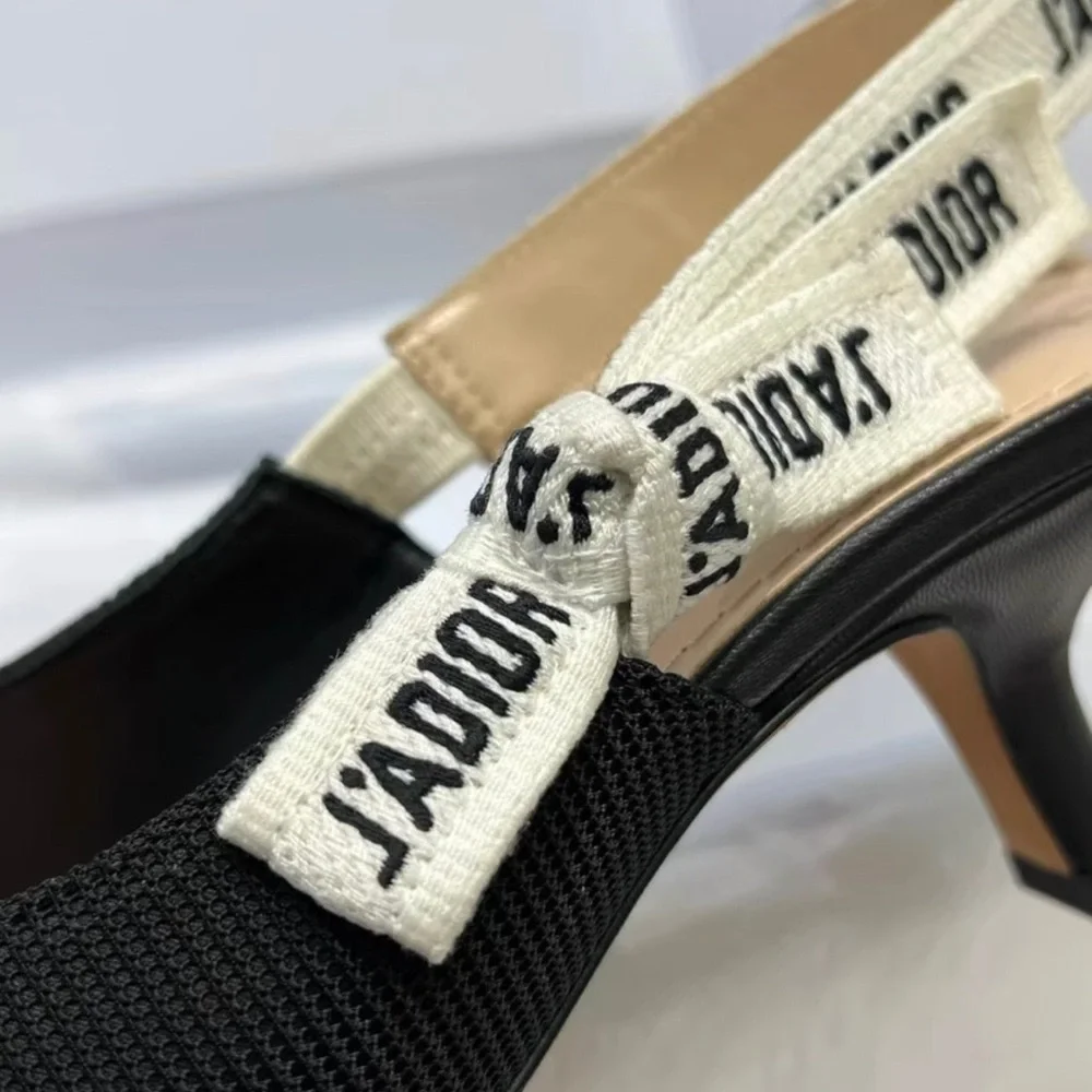 Dior Black Pointed Slingback Heels - Picture 7 of 9